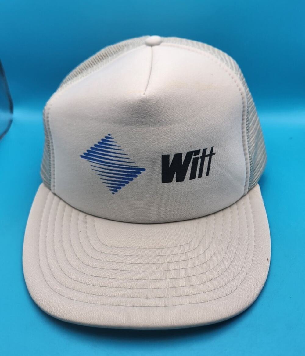 Vtg Witt Snapback Hat advertisement cap trucker mesh